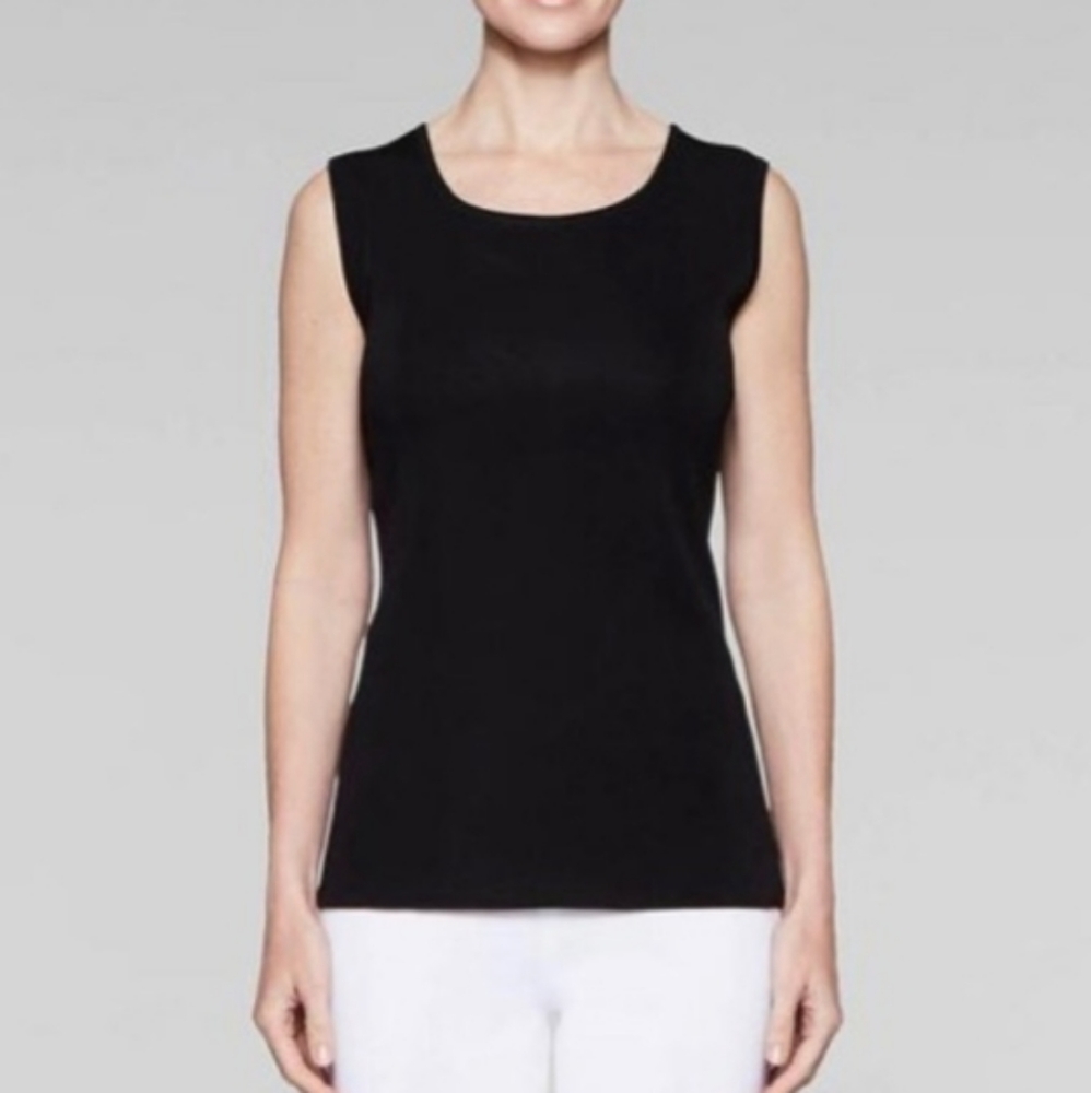 Misook Black Knit Tank Top Size XL Petite